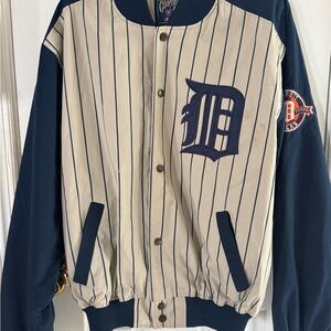 Champion Navy and Orange Detroit Jacket